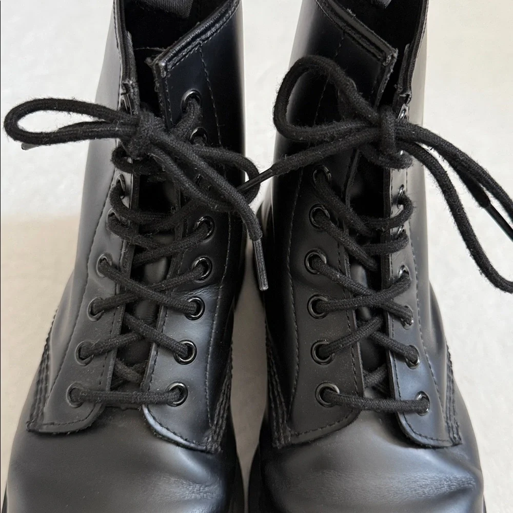 Dr. Martens Black Leather Lace-Up Combat Boots
